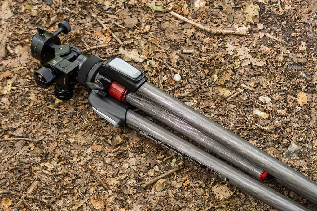 The Manfrotto 055CXPRO3 tripod with the Sunwayfoto GH PRO-II head mounted. This, and its aluminium sibling are very versatile tripods for woodland photography. I often use this tripod for Macro photography thanks to its excellent horizontal centre column feature.
